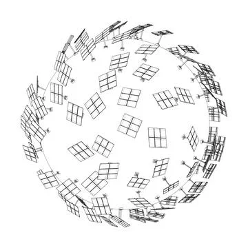 Solar Panels on Earth Concept Illustrazione stock