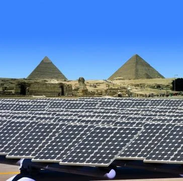 Solar panels in Egypt Stock Photos