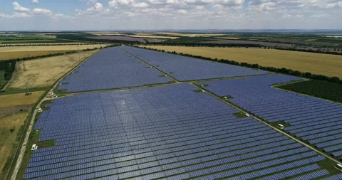 Solar panels in the field 1 Stock Footage 105584888