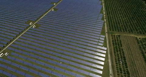 Solar panels in the field 3 Stock Footage 105586066