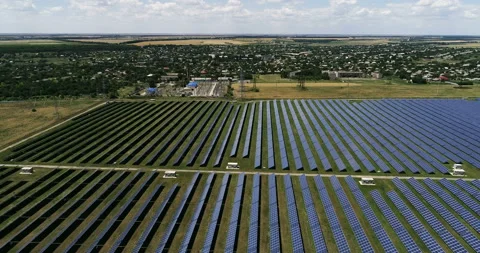 Solar panels in the field 4 Stock Footage 105585913