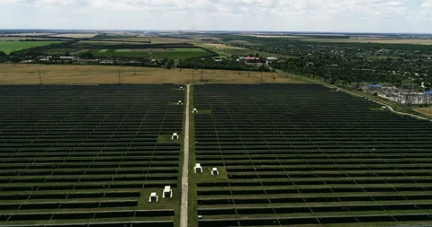 Solar panels in the field 5 Stock Footage 105586551