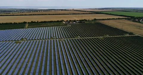 Solar panels in the field 6 Stock Footage 105586903