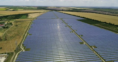 Solar panels in the field 7 Stock Footage 105587234