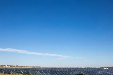 Solar panels field Stock Photos