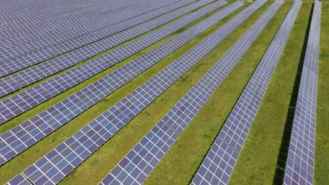 Solar panels in the fields of the Netherlands Stock Footage 225885146