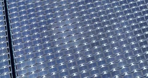 Solar panels floating in a lake seen from a drone perspective,View of the flo Stock Footage 257043715