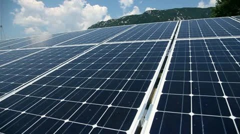 Solar panels in the front of the scene Stock Footage 27847947