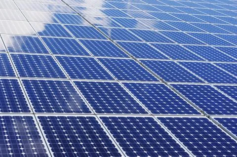 Solar panels frontal Stock Photos