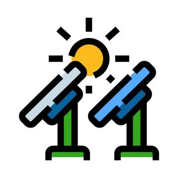 Solar panels generating clean energy receiving sunlight Stock Illustration