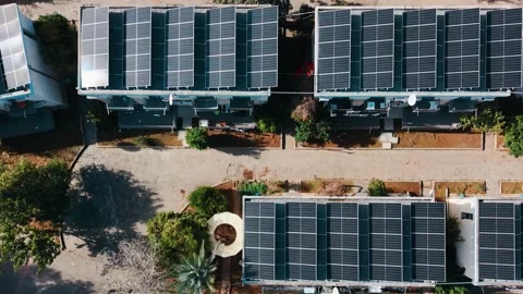 Solar Panels Generating Clean Renewable Energy Video stock 325545337
