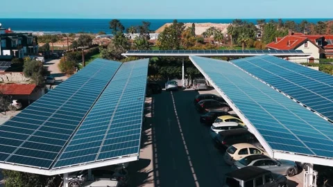 Solar Panels Generating Clean Renewable Energy Stock Footage 325546713