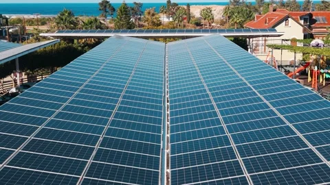 Solar Panels Generating Clean Renewable Energy Stock-Footage 325547099
