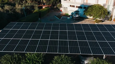 Solar Panels Generating Clean Renewable Energy Stock Footage 325549863
