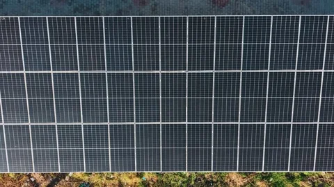 Solar Panels Generating Clean Renewable Energy Stock Footage 325549895