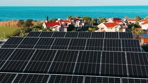 Solar Panels Generating Clean Renewable Energy Stock Footage 325550582