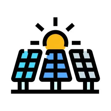 Solar panels generating clean renewable energy from sun Stock Illustration