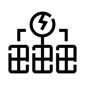 Solar panels generating clean renewable energy system Stock Illustration