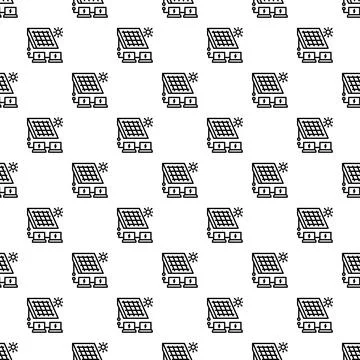 Solar panels generating renewable energy pattern background Stock Illustration