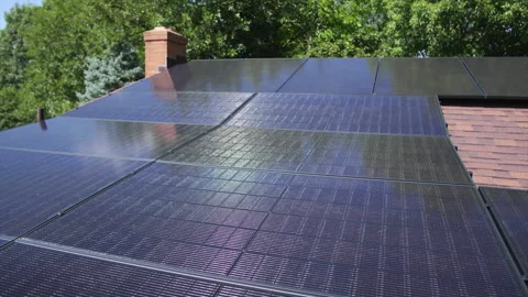 Solar Panels on Home Timelapse Stock Footage 205768936