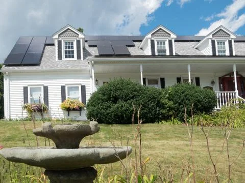 Solar Panels on a house Stock Photos