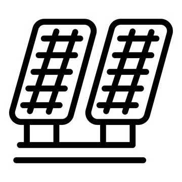 Solar panels icon outline vector. Eco energy system イラスト素材
