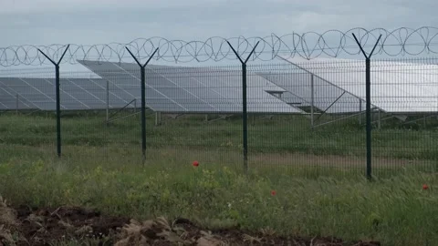  solar panels on an industrial scale Stock Footage 167057070