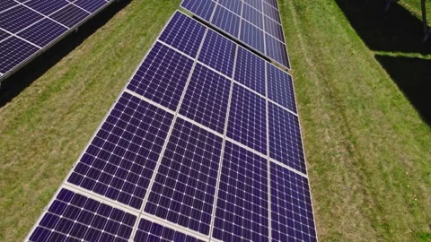 Solar panels installation and mounting on the farm. Alternative power plant w Stock Footage 205912237