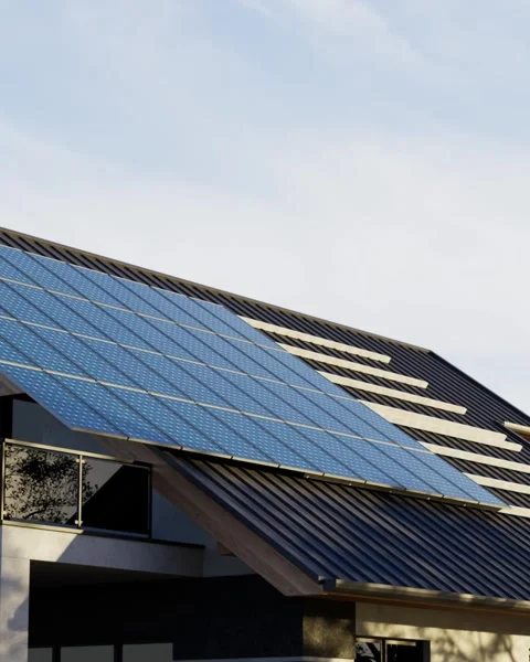 Solar panels installation on house Vídeo Stock 330448938