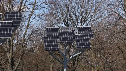 Solar Panels Installation In Park Видео 127217122