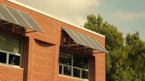 Solar Panels Installed on a Building 動画素材 134588586
