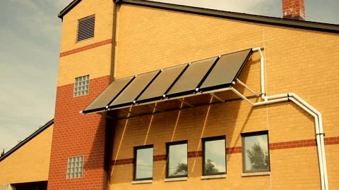 Solar Panels Installed on a Building. 動画素材 134588782
