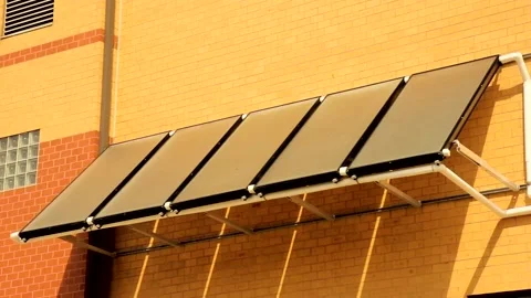 Solar Panels Installed on a Building Stock-Footage 134588828