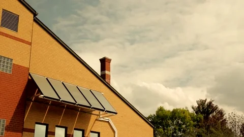 Solar Panels Installed on a Building 動画素材 134588834