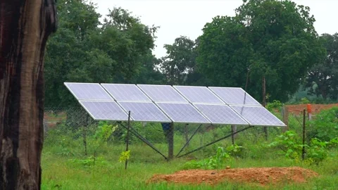 Solar panels installed in the ground 動画素材 247834125