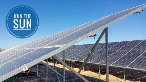 Solar panels installed on the ground Stock Photos