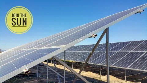 Solar panels installed on the ground Stock Photos