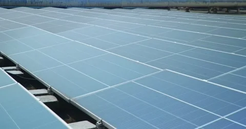 Solar panels installed on a rooftop Stock Footage 304568325