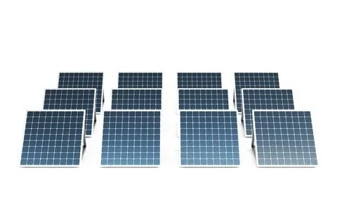 Solar panels isolated on white background Stock Illustration