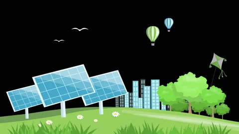 Solar Panels Landscape Isolated Stock Footage 264871789