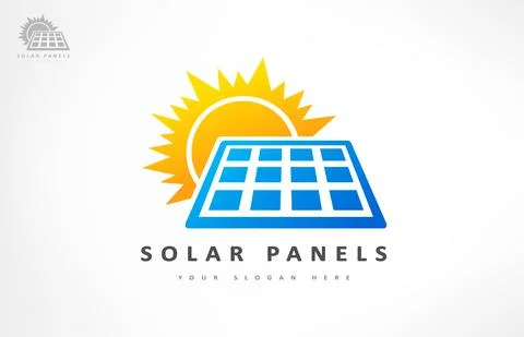 Solar panels logo vector design Stock Illustration
