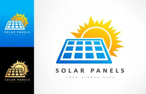 Solar panels logo vector design Stock Illustration