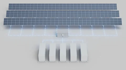 Solar Panels Mid Size Storage Front View Looping Video 動画素材 283383305