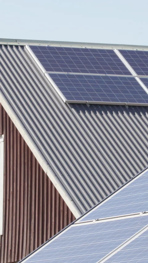 Solar panels mounted on roof of Stock Video Pond5