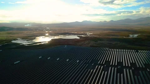 Solar Panels Mounted at Rural Area with High Sun Exposure 動画素材 293453249