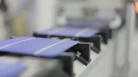 Solar panels moving forward Stock Footage 33598318