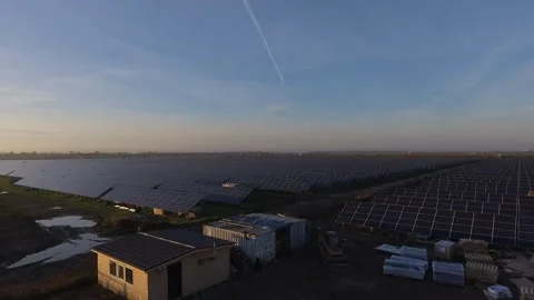 Solar panels on the open field Stock Footage 171415162