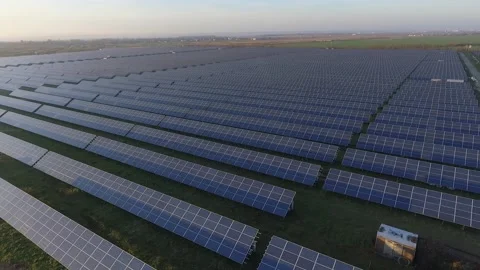 Solar panels on the open field Stock Footage 171767729