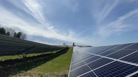 Solar Panels - Pan from Sun to Panels Stock Footage 185025208