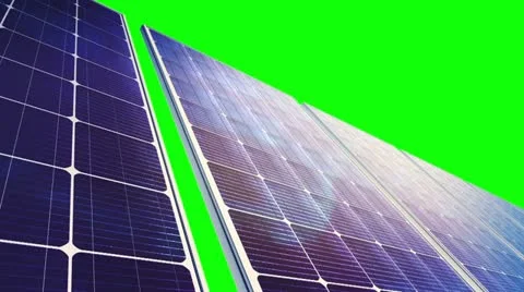 Solar Panels Panorama (Loop on Green Screen) Stock-Footage 11853398